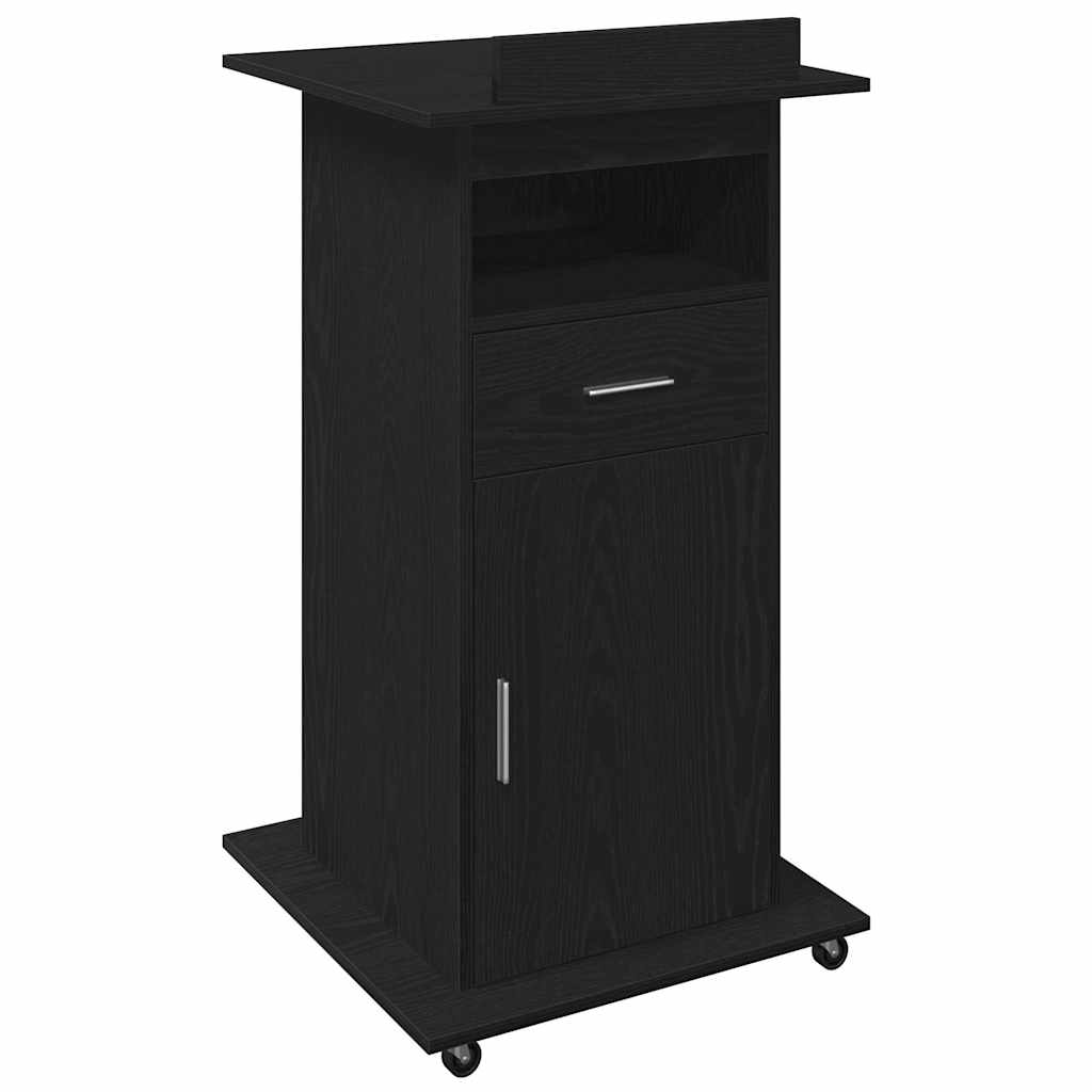 vidaXL Podium Czarny Dąb 55 x 55 x 107 cm Materiał drewnopochodny