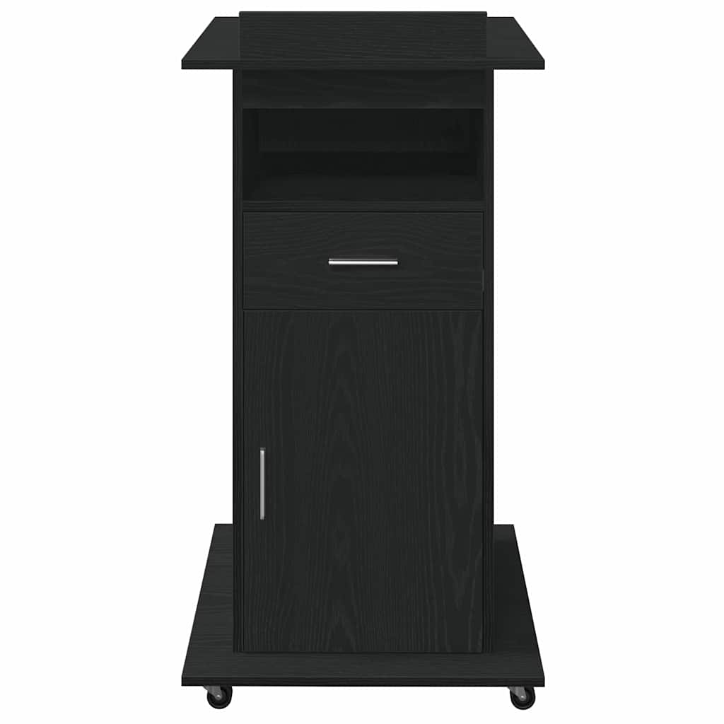 vidaXL Podium Czarny Dąb 55 x 55 x 107 cm Materiał drewnopochodny
