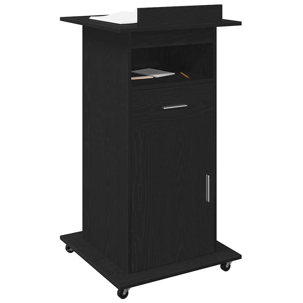 vidaXL Podium Czarny Dąb 55 x 55 x 107 cm Materiał drewnopochodny