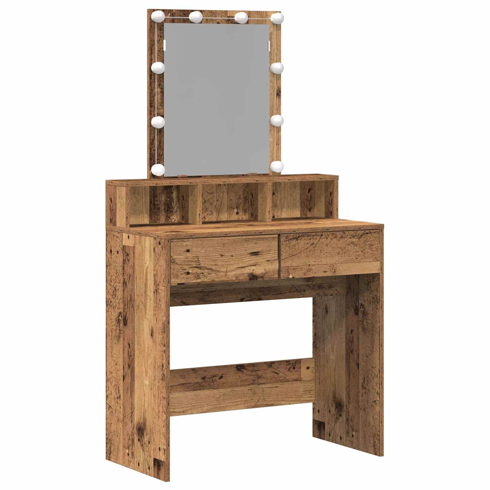 vidaXL Toaletka z szufladą z półką Stare drewno 80 x 41 x 144.5 cm