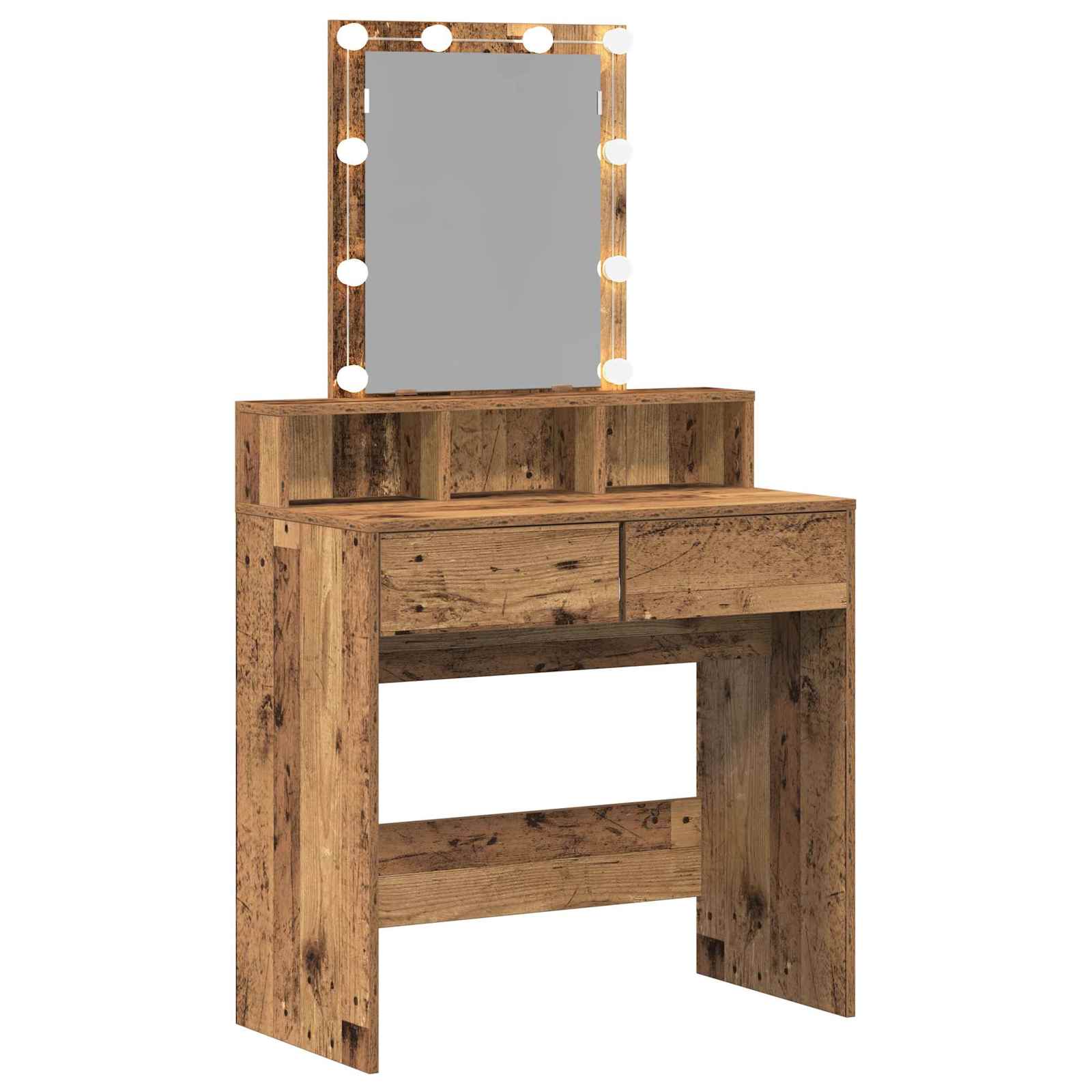 vidaXL Toaletka z szufladą z półką Stare drewno 80 x 41 x 144.5 cm