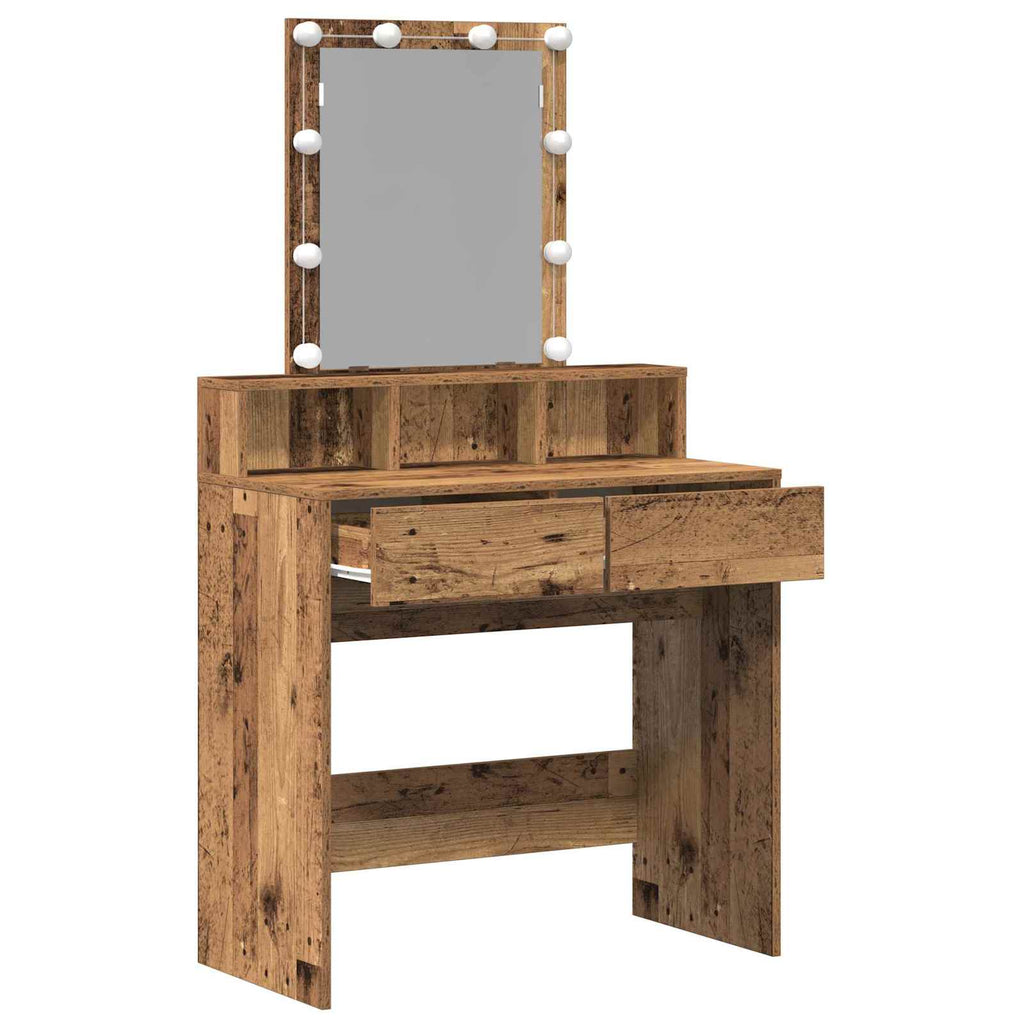 vidaXL Toaletka z szufladą z półką Stare drewno 80 x 41 x 144.5 cm