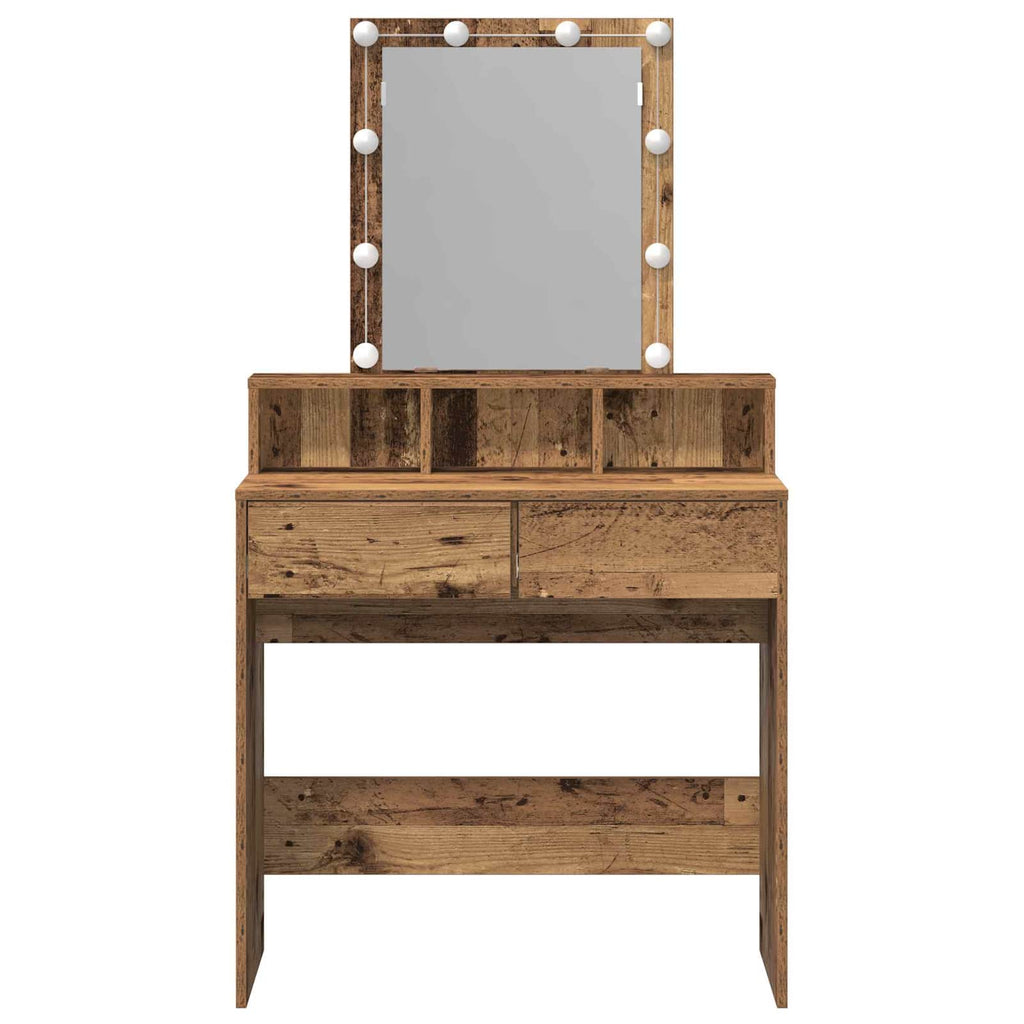 vidaXL Toaletka z szufladą z półką Stare drewno 80 x 41 x 144.5 cm