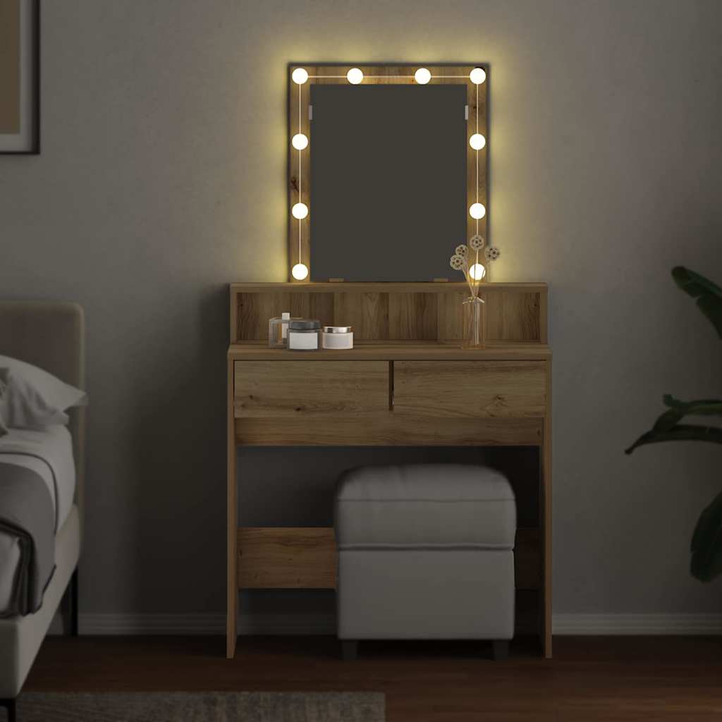 vidaXL Toaletka dąb artisan 80 x 41 x 144.5 cm Materiał drewnopochodny