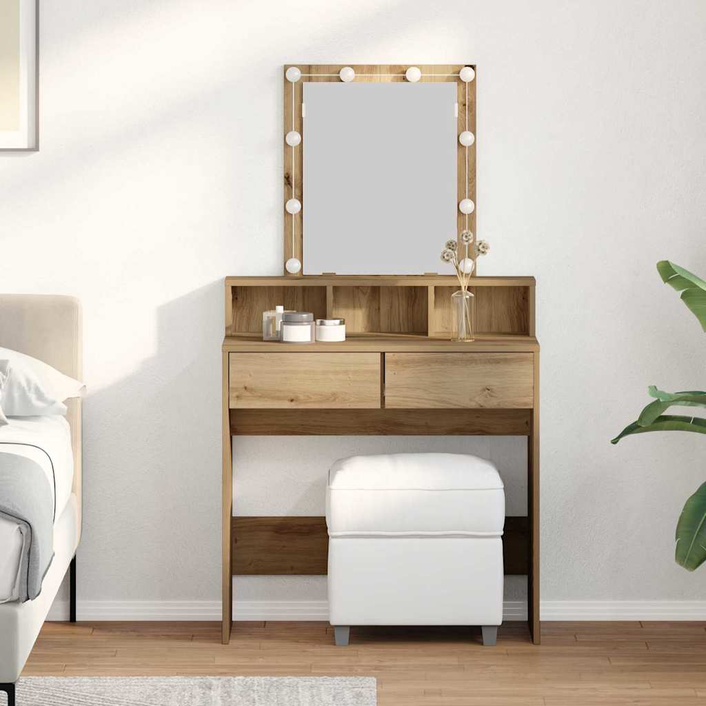 vidaXL Toaletka dąb artisan 80 x 41 x 144.5 cm Materiał drewnopochodny