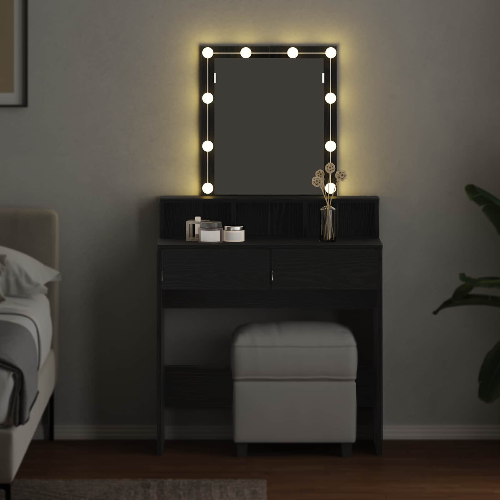vidaXL Toaletka Czarny dąb 80 x 41 x 144.5 cm Materiał drewnopochodny