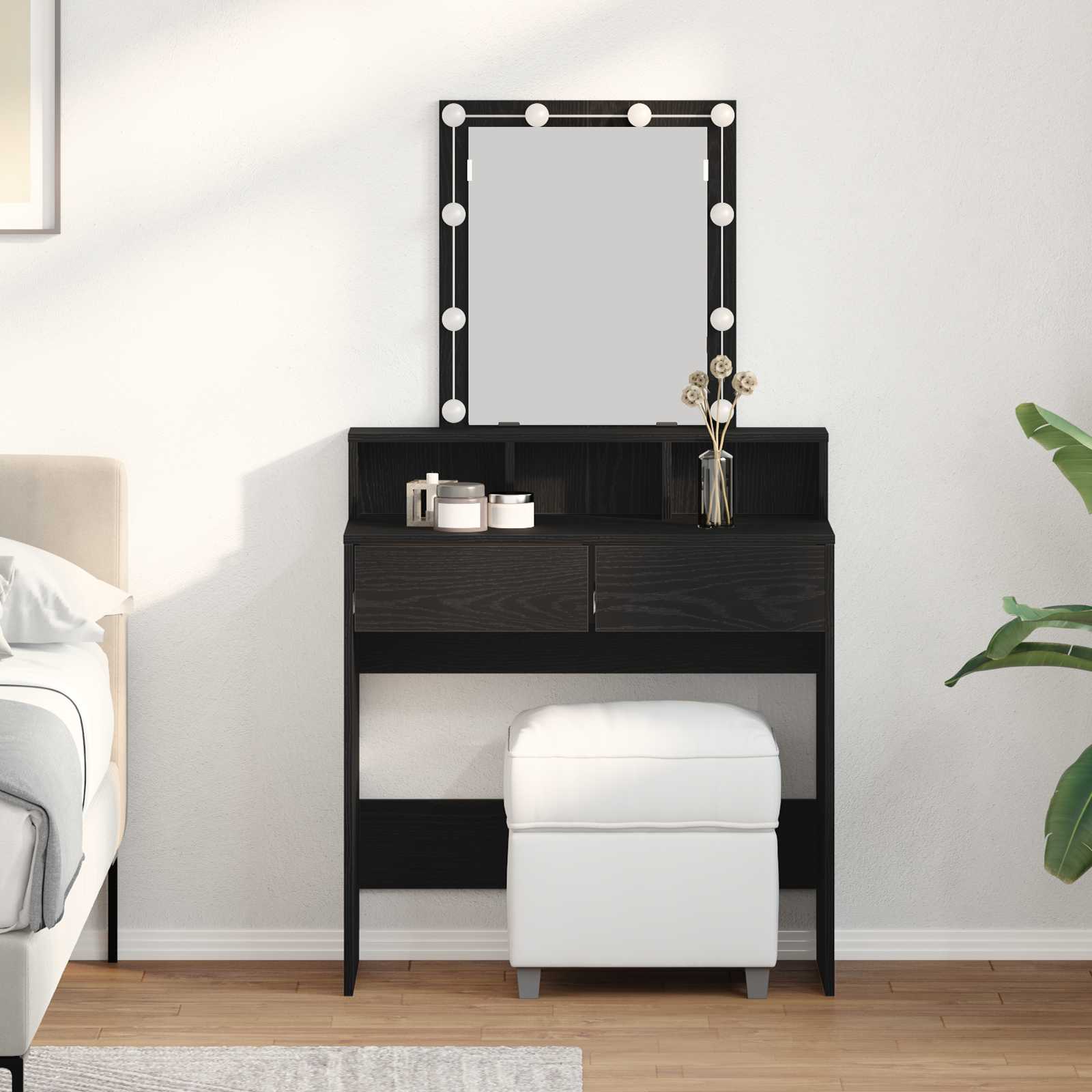 vidaXL Toaletka Czarny dąb 80 x 41 x 144.5 cm Materiał drewnopochodny
