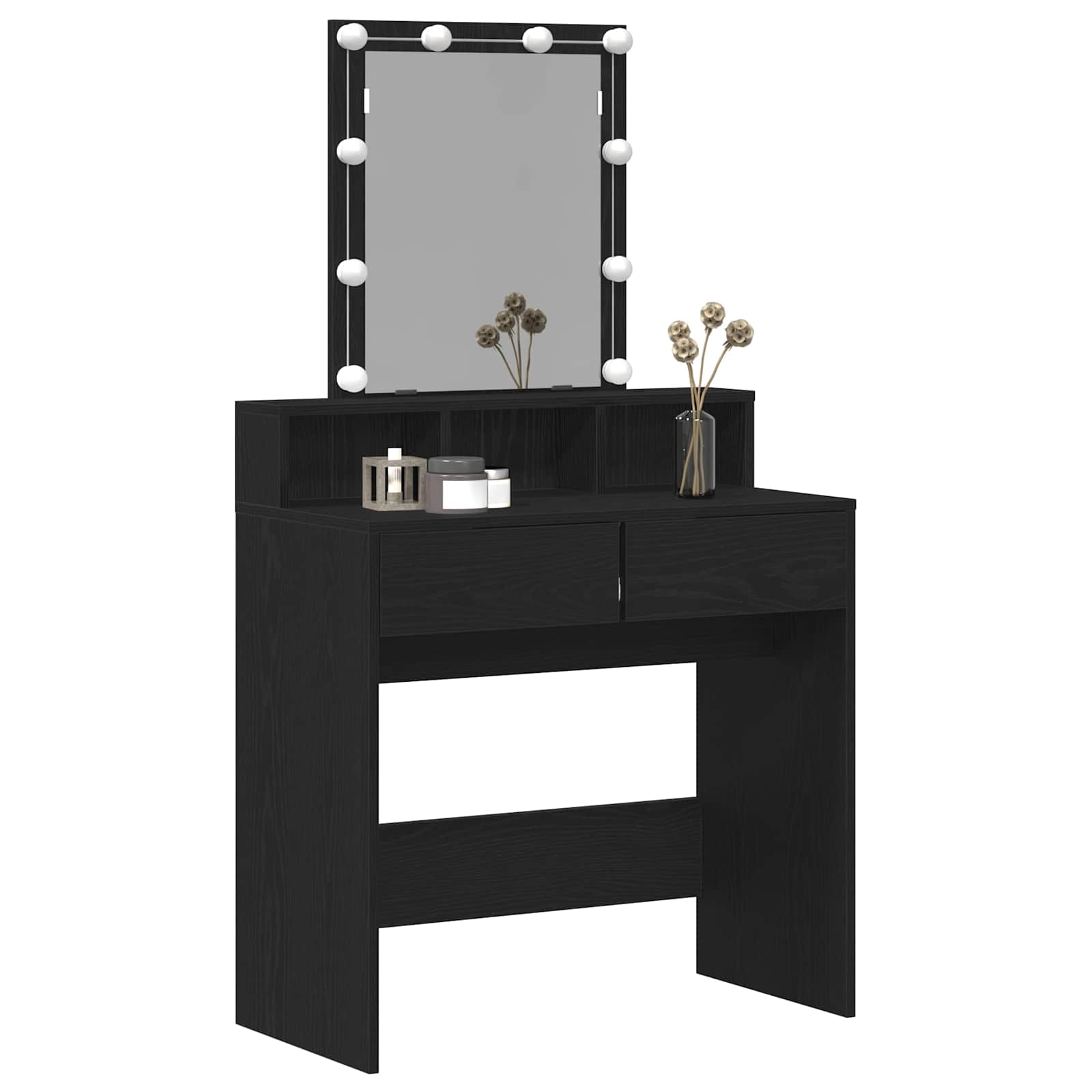 vidaXL Toaletka Czarny dąb 80 x 41 x 144.5 cm Materiał drewnopochodny