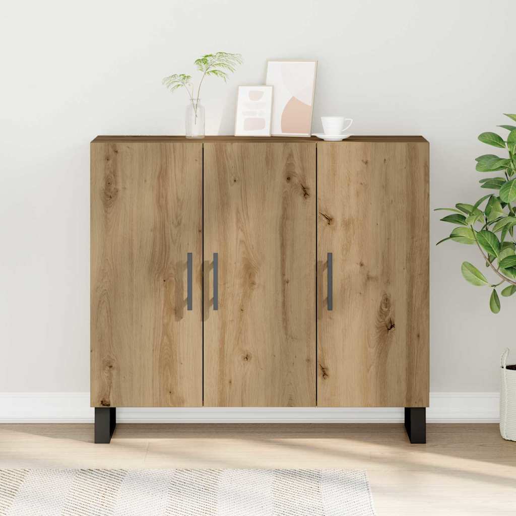 vidaXL Bufet Dąb rzemieślniczy 90 x 34 x 80 cm Materiał drewnopochodny