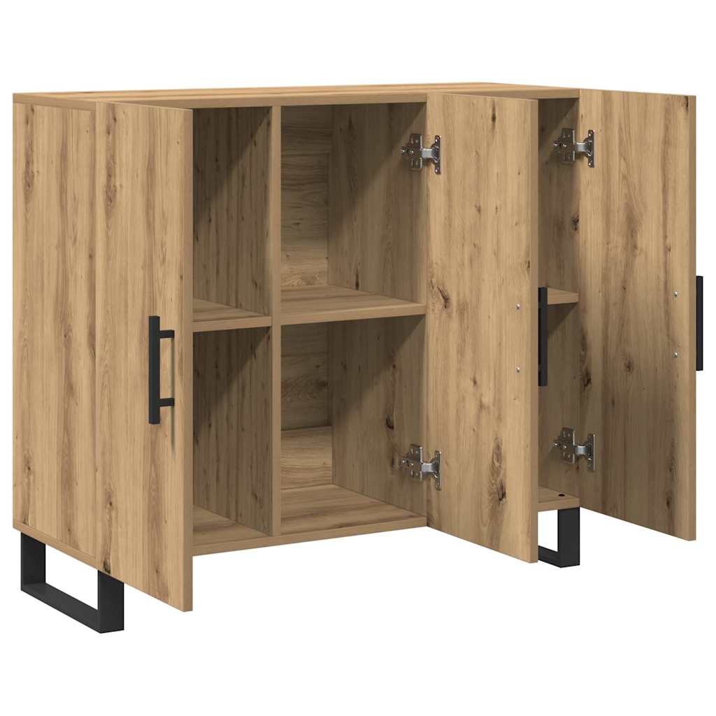 vidaXL Bufet Dąb rzemieślniczy 90 x 34 x 80 cm Materiał drewnopochodny