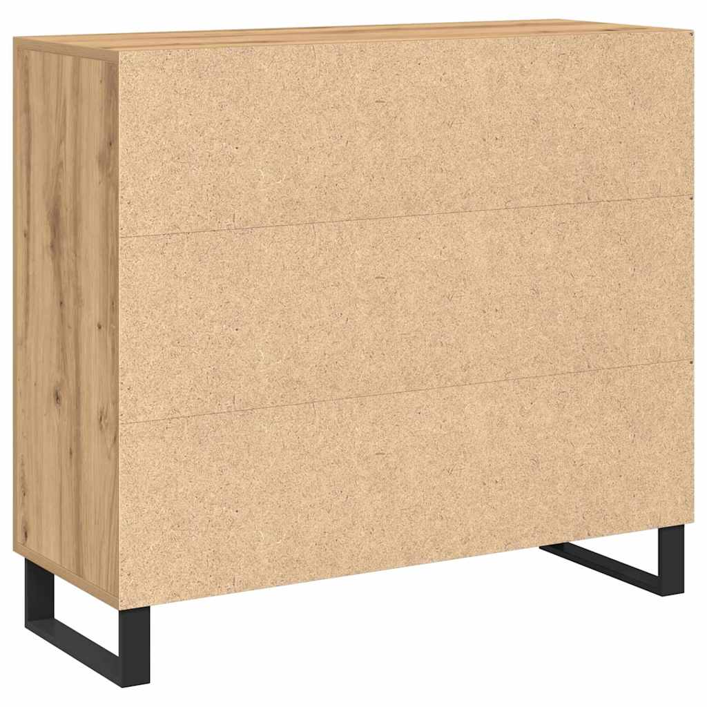 vidaXL Bufet Dąb rzemieślniczy 90 x 34 x 80 cm Materiał drewnopochodny