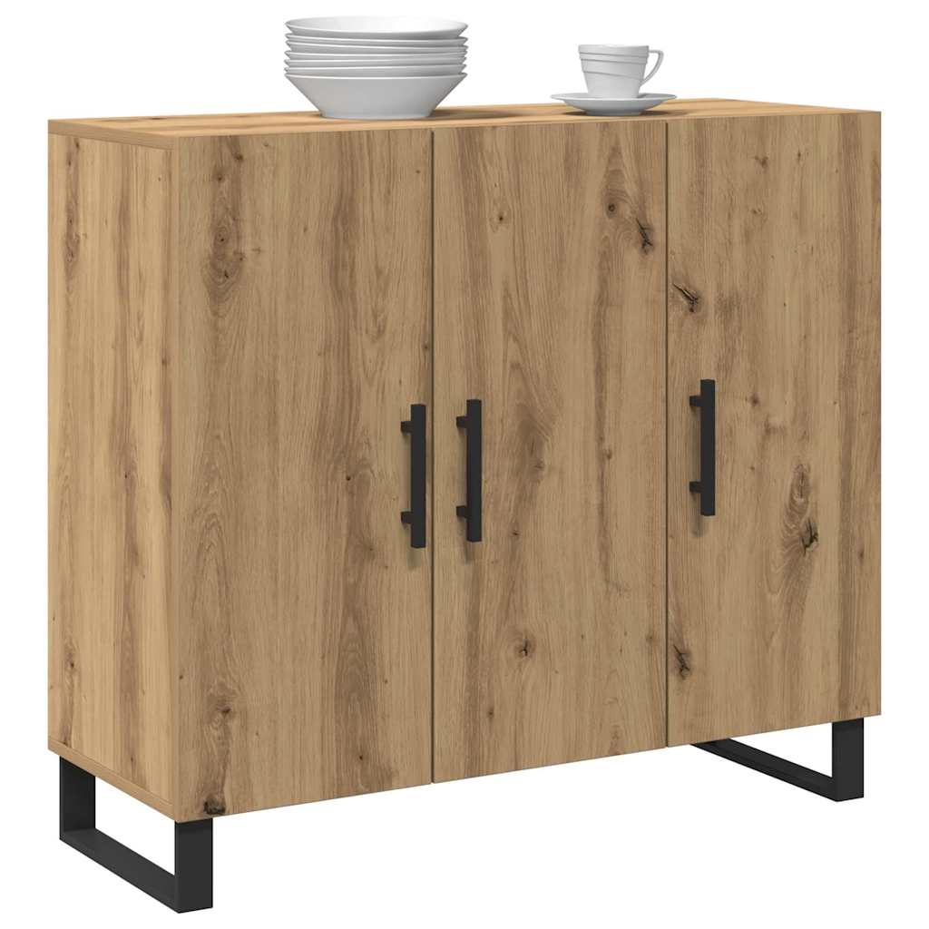 vidaXL Bufet Dąb rzemieślniczy 90 x 34 x 80 cm Materiał drewnopochodny
