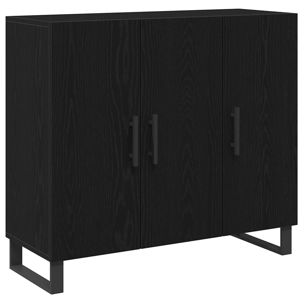 vidaXL Bufet Czarny Dąb 90 x 34 x 80 cm Materiał drewnopochodny