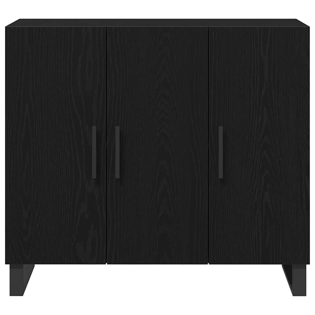 vidaXL Bufet Czarny Dąb 90 x 34 x 80 cm Materiał drewnopochodny