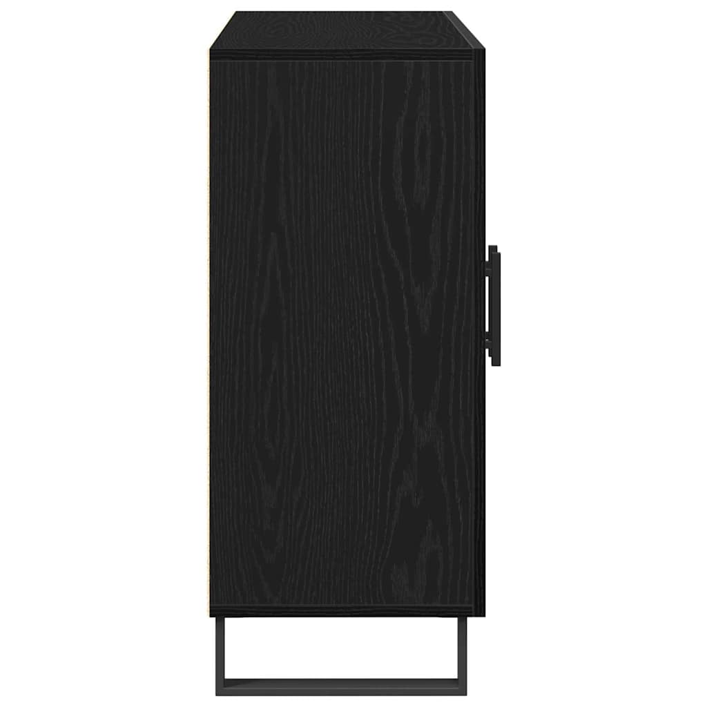 vidaXL Bufet Czarny Dąb 90 x 34 x 80 cm Materiał drewnopochodny