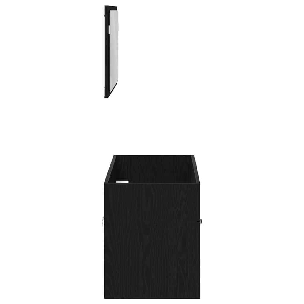 vidaXL Zestaw mebli łazienkowych Montowane na ścianie 2 pcs Czarny Dąb