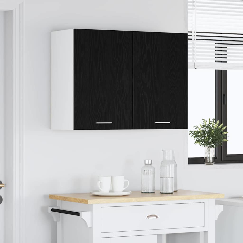 vidaXL Szafka wisząca z półką Lyon Czarny Dąb 80 x 31 x 60 cm