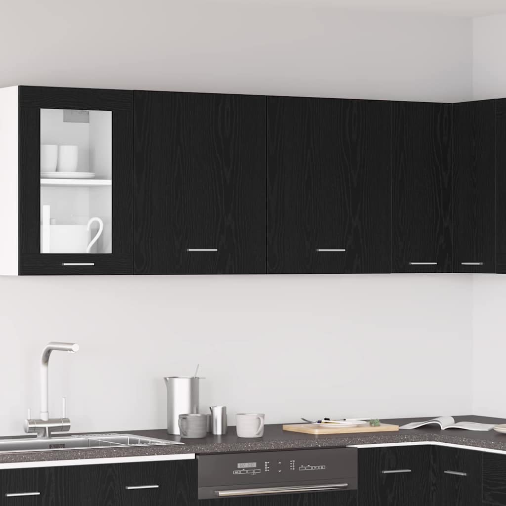 vidaXL Szafka wisząca z półką Lyon 2 pcs Czarny Dąb 50 x 31 x 60 cm