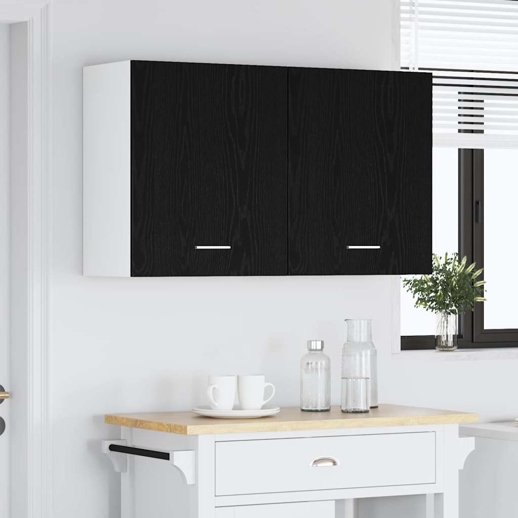 vidaXL Szafka wisząca z półką Lyon 2 pcs Czarny Dąb 50 x 31 x 60 cm