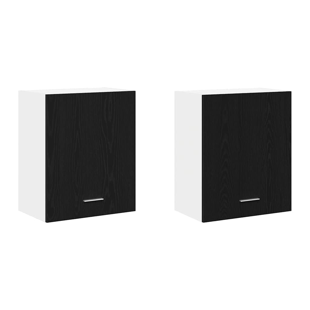 vidaXL Szafka wisząca z półką Lyon 2 pcs Czarny Dąb 50 x 31 x 60 cm