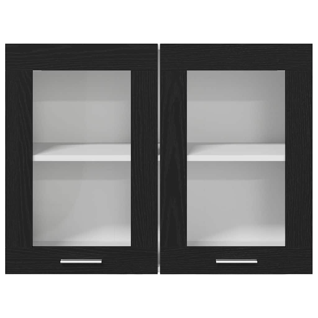 vidaXL Szafka wisząca z półką Lyon Czarny Dąb 80 x 31 x 60 cm