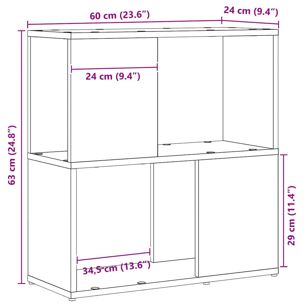 vidaXL Zestaw szafek RTV Montowane na ścianie Czarny 60 x 24 x 63 cm
