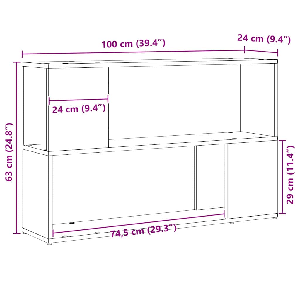 vidaXL Zestaw szafek RTV Montowane na ścianie Czarny 100 x 24 x 63 cm