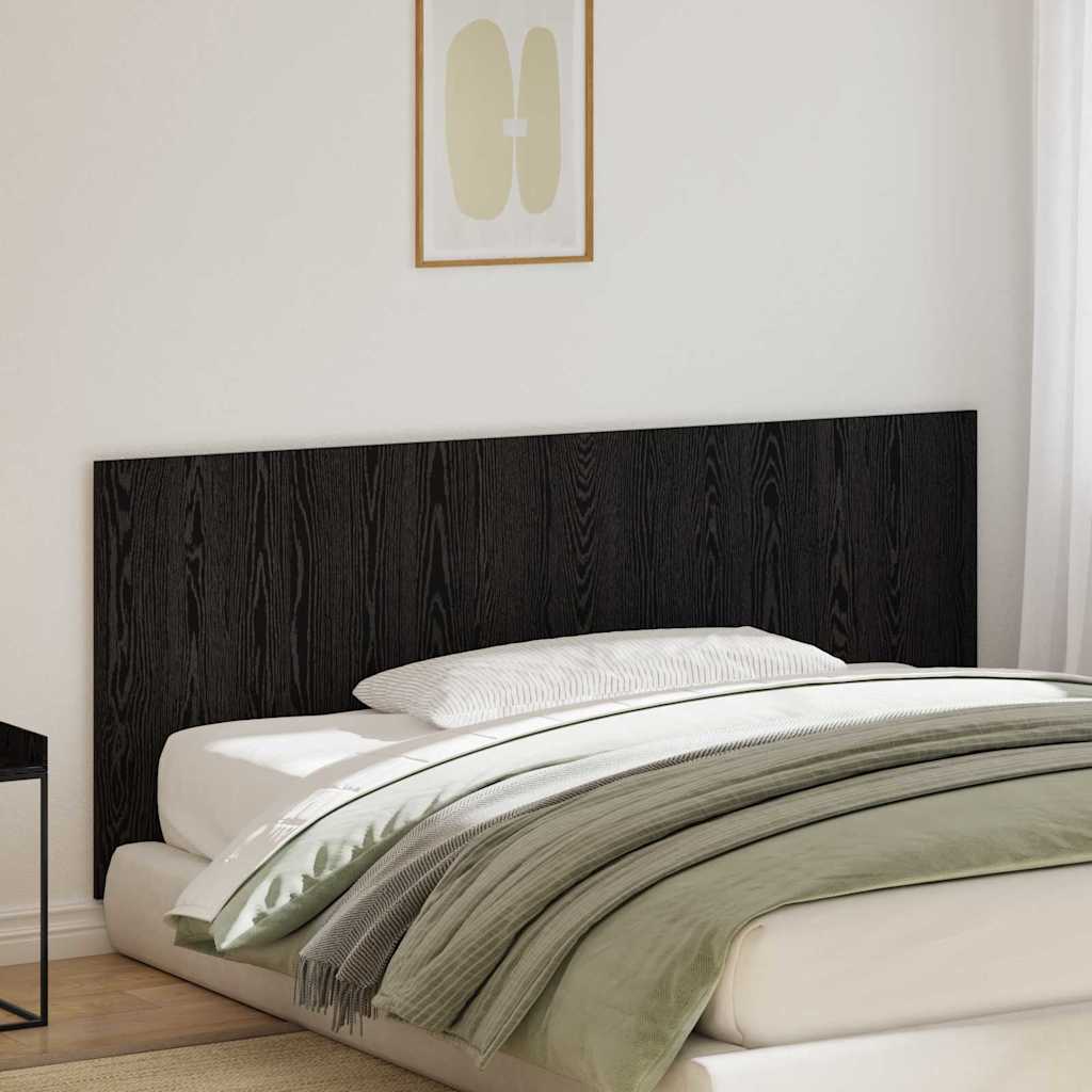 vidaXL Wezgłowie łóżka Z zagłówkiem Czarny Dąb 160 x 1.5 x 80.5 cm