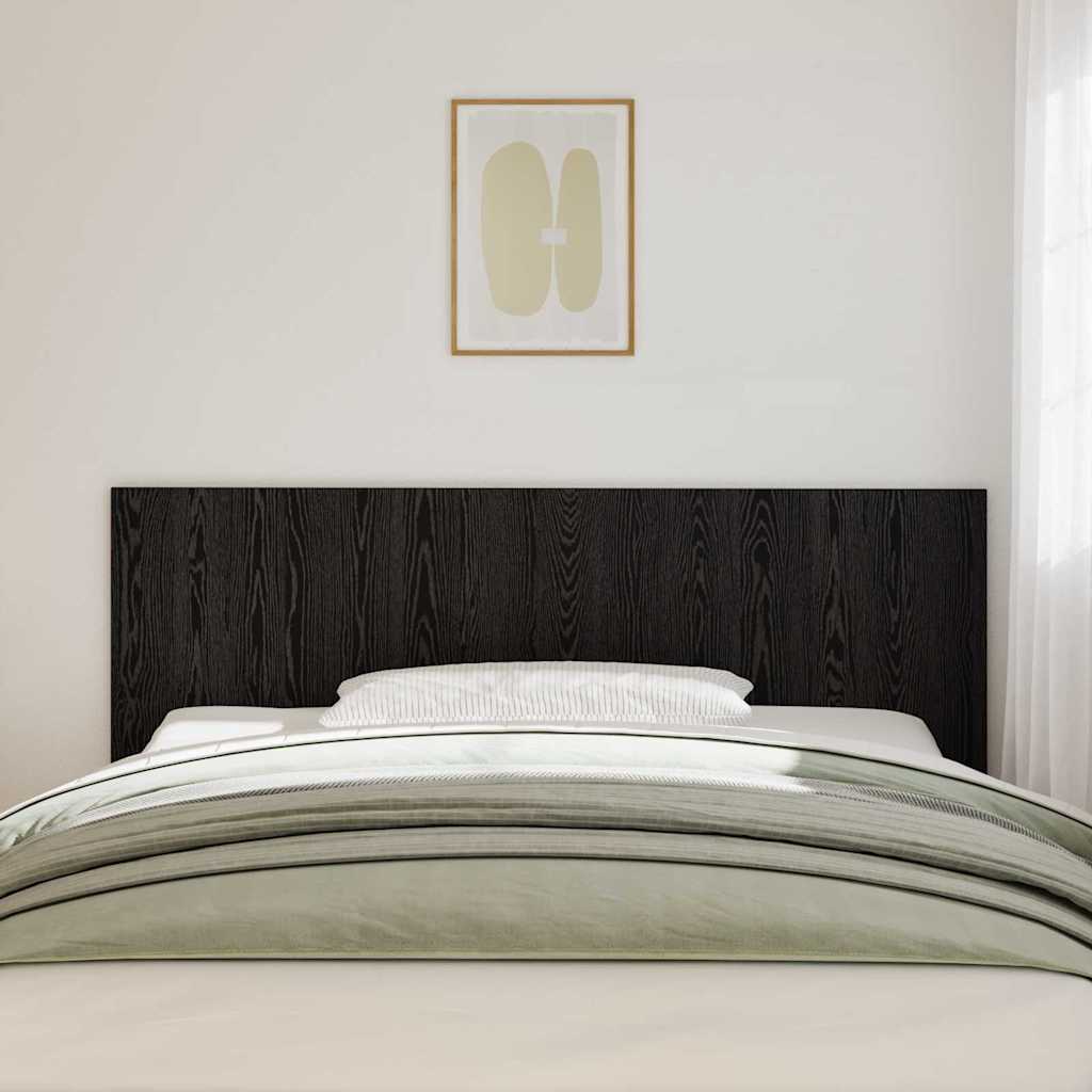 vidaXL Wezgłowie łóżka Z zagłówkiem Czarny Dąb 160 x 1.5 x 80.5 cm