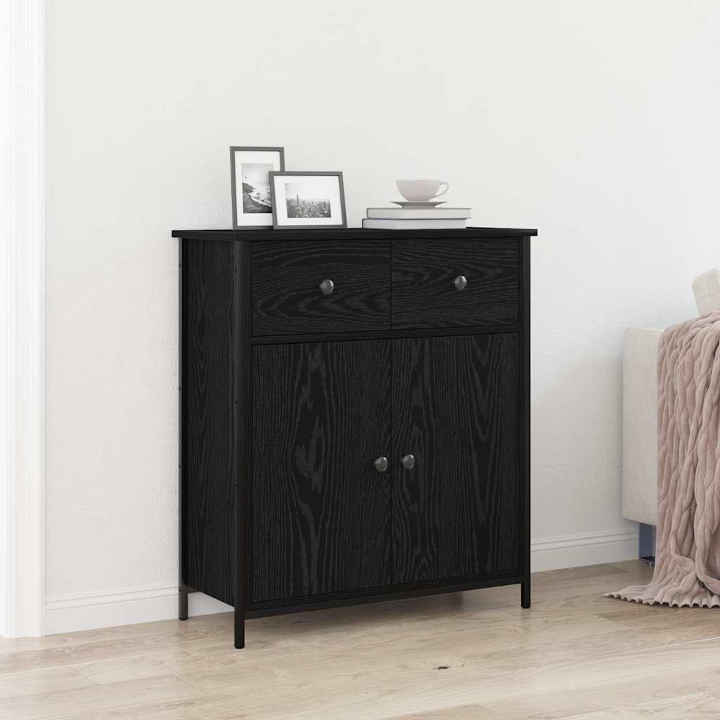 vidaXL Bufet Czarny Dąb 70 x 30 x 80 cm Materiał drewnopochodny