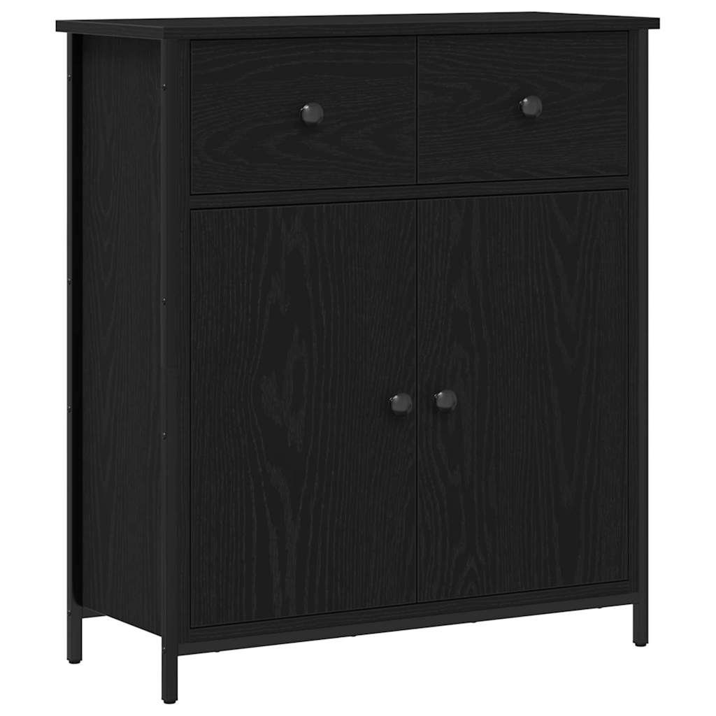 vidaXL Bufet Czarny Dąb 70 x 30 x 80 cm Materiał drewnopochodny