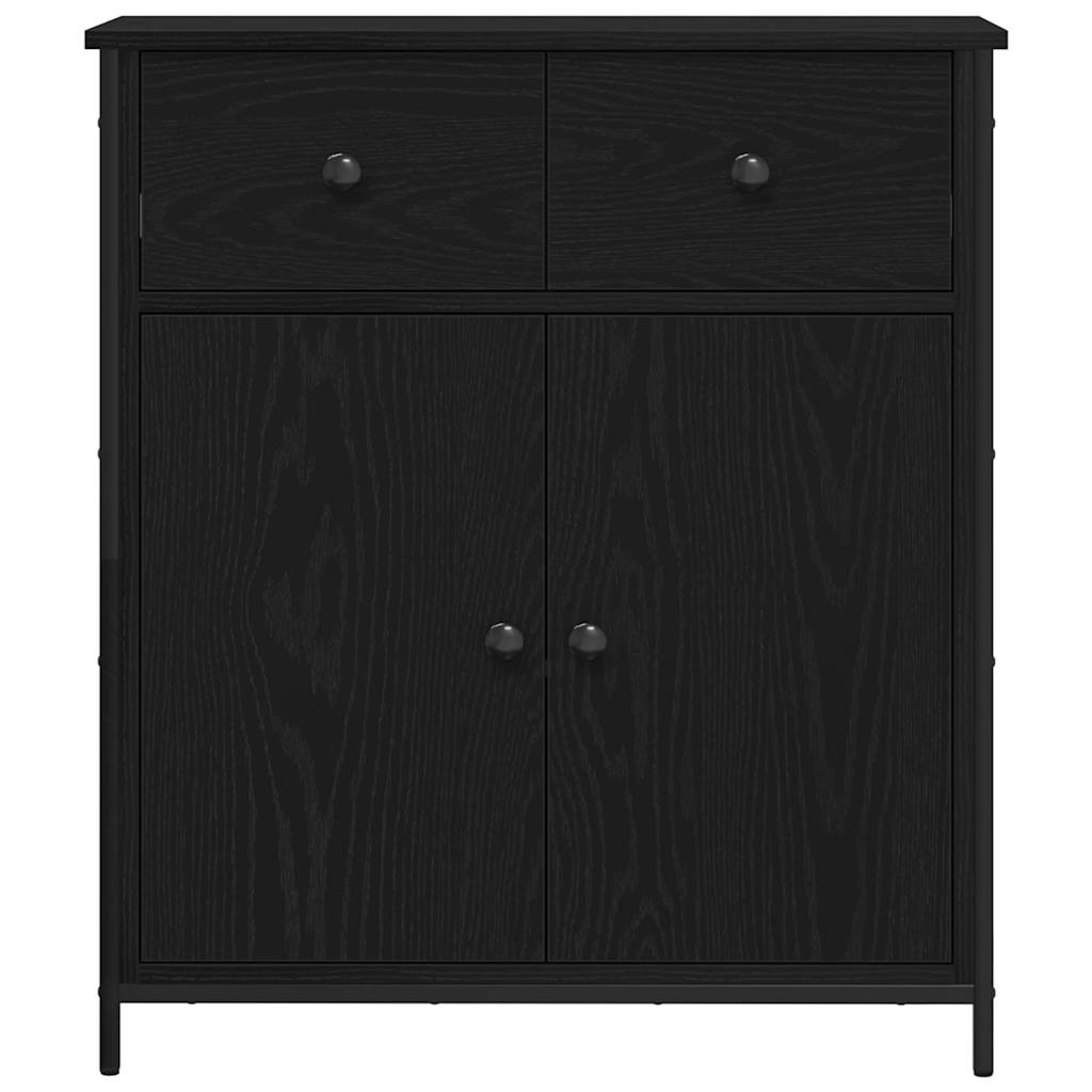 vidaXL Bufet Czarny Dąb 70 x 30 x 80 cm Materiał drewnopochodny