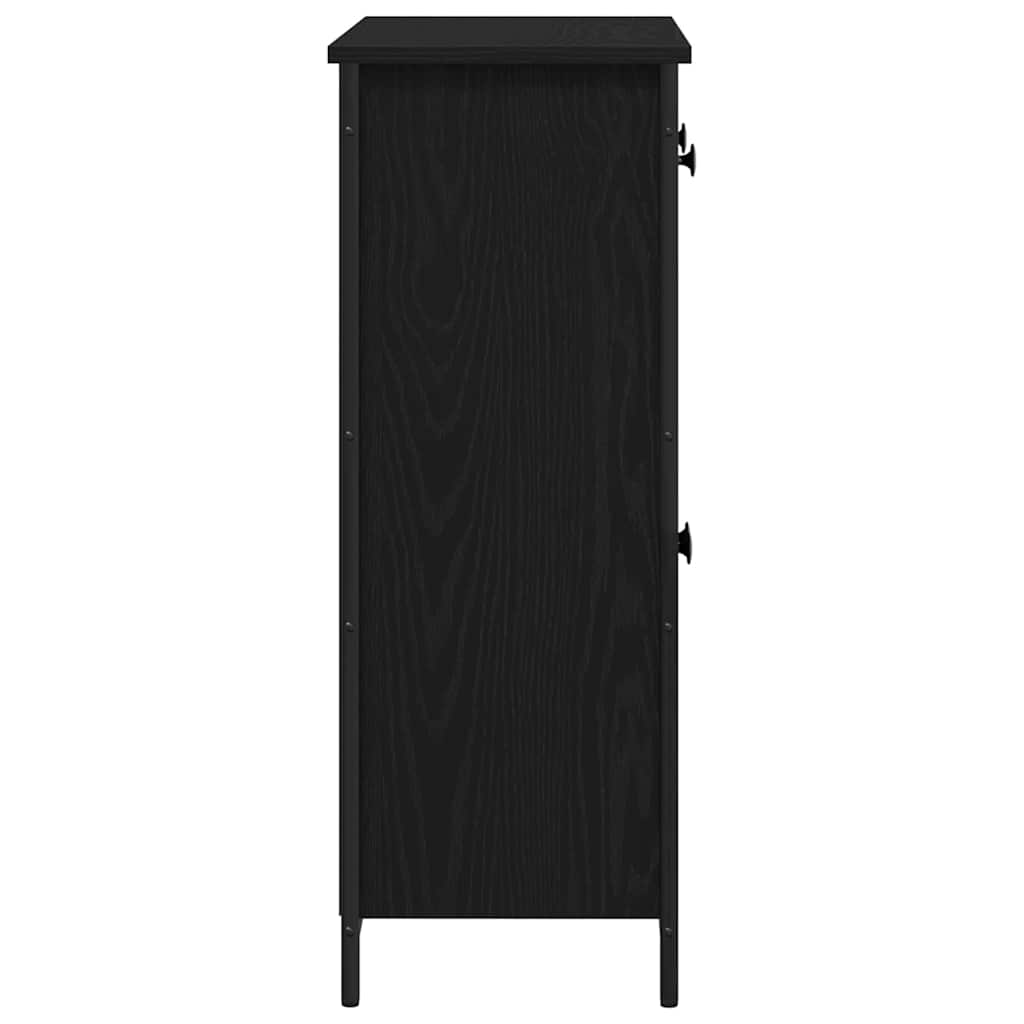 vidaXL Bufet Czarny Dąb 70 x 30 x 80 cm Materiał drewnopochodny