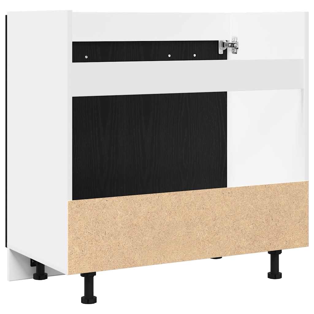 vidaXL Szafka pod zlewozmywak Czarna dąb 80x46x81,5 cm Drewno kompozytowe