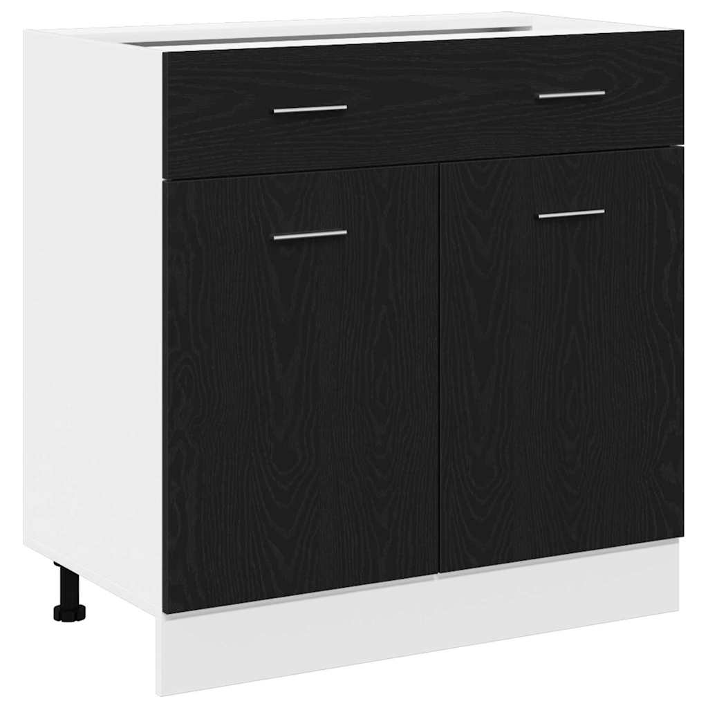 vidaXL Szafka wisząca z szufladą z półką Czarny Dąb 80 x 31 x 81,5 cm