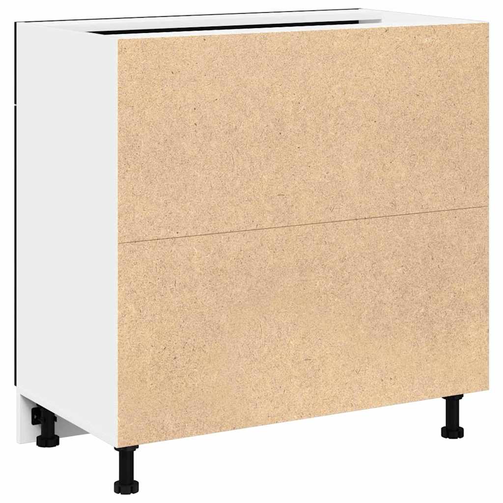 vidaXL Szafka wisząca z szufladą z półką Czarny Dąb 80 x 31 x 81,5 cm