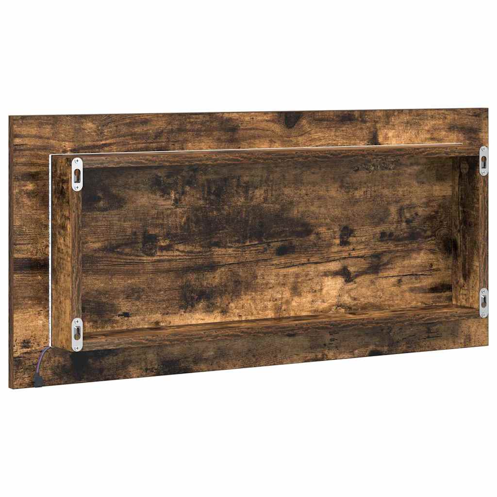 vidaXL Lustro Z lustrem Brązowy 80 x 37 cm Szkło i drewno inżynieryjne