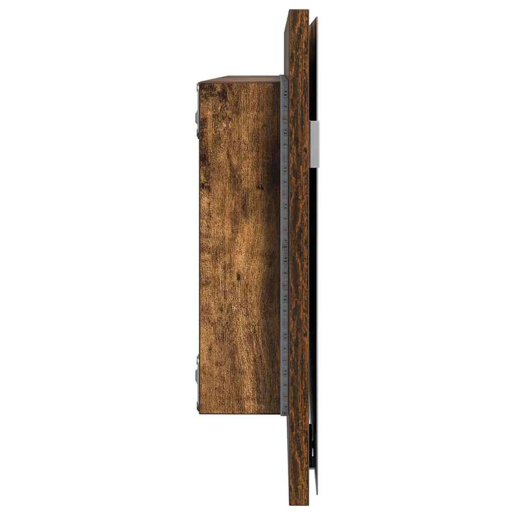 vidaXL Lustro Z lustrem Brązowy 80 x 37 cm Szkło i drewno inżynieryjne