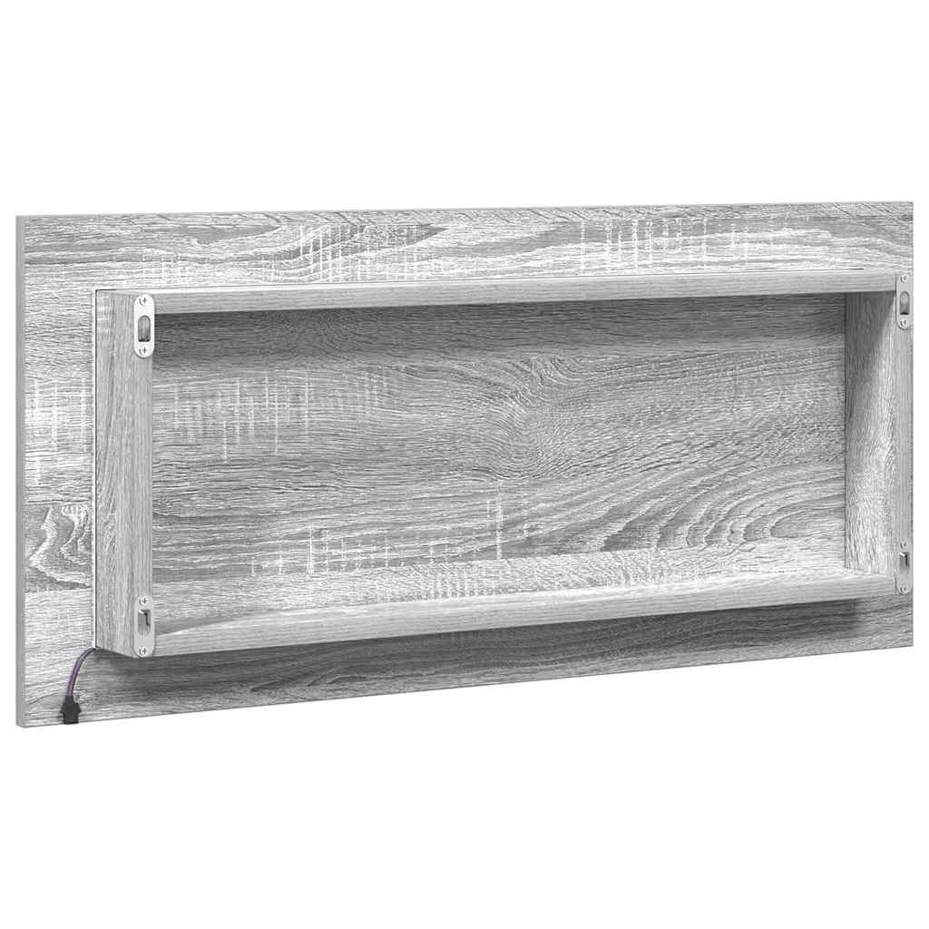 vidaXL Lustro Ze LED Lights Z lustrem Wysoki szary sonoma 80 x 37 cm