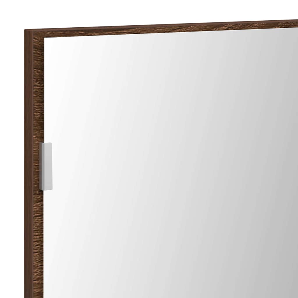 vidaXL Lustro Brązowy dąb 80 x 37 cm Szkło i drewno inżynieryjne