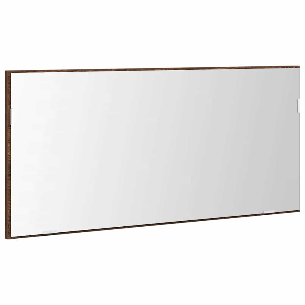 vidaXL Lustro Brązowy dąb 80 x 37 cm Szkło i drewno inżynieryjne