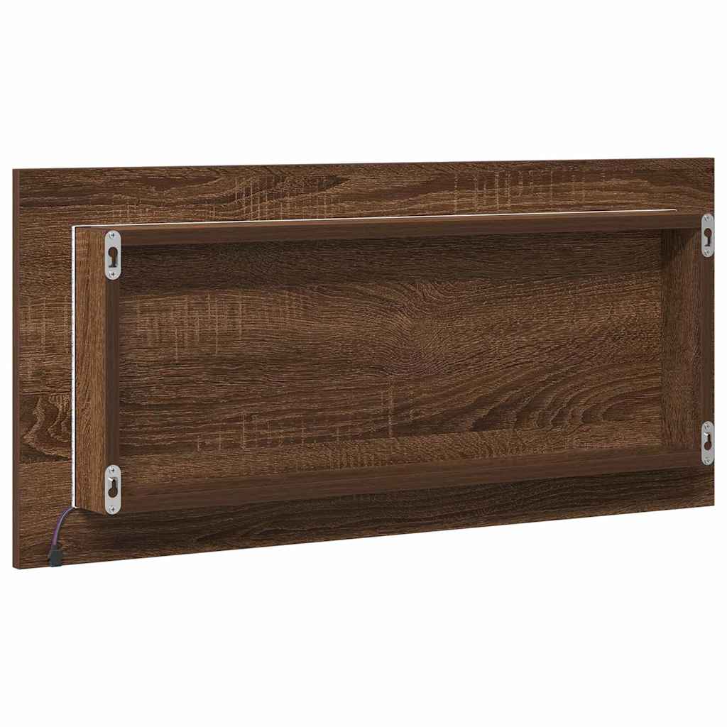 vidaXL Lustro Brązowy dąb 80 x 37 cm Szkło i drewno inżynieryjne