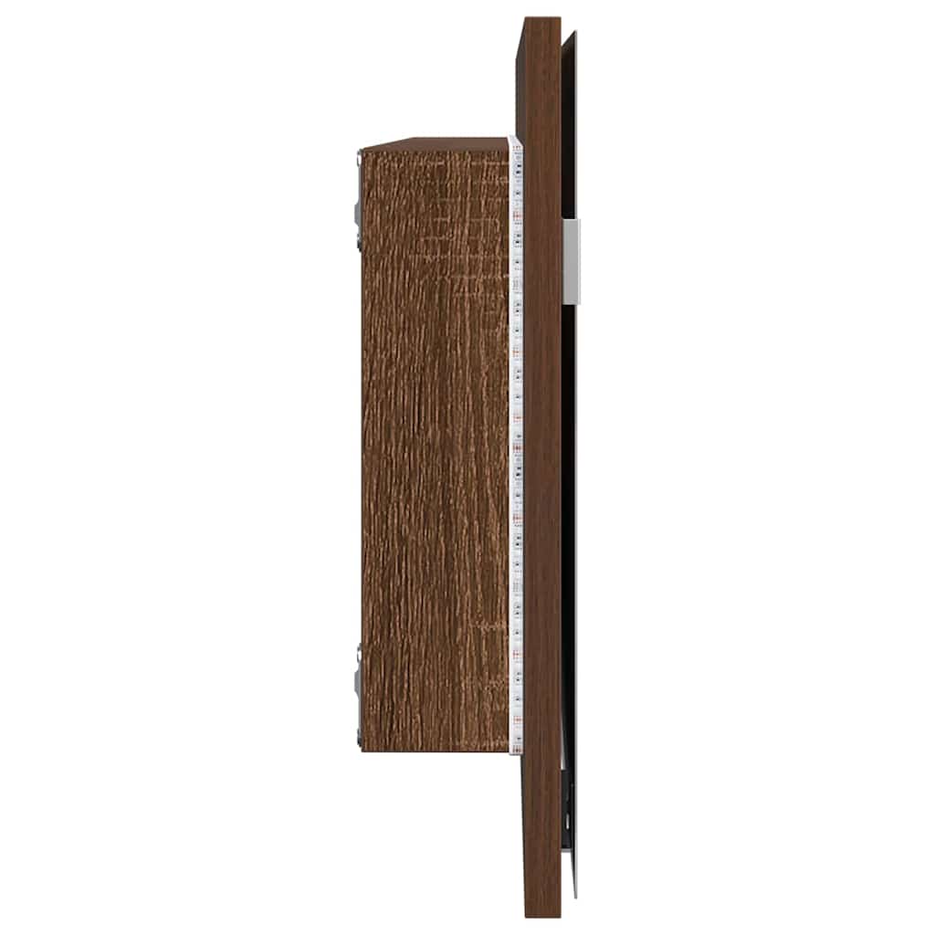 vidaXL Lustro Brązowy dąb 80 x 37 cm Szkło i drewno inżynieryjne