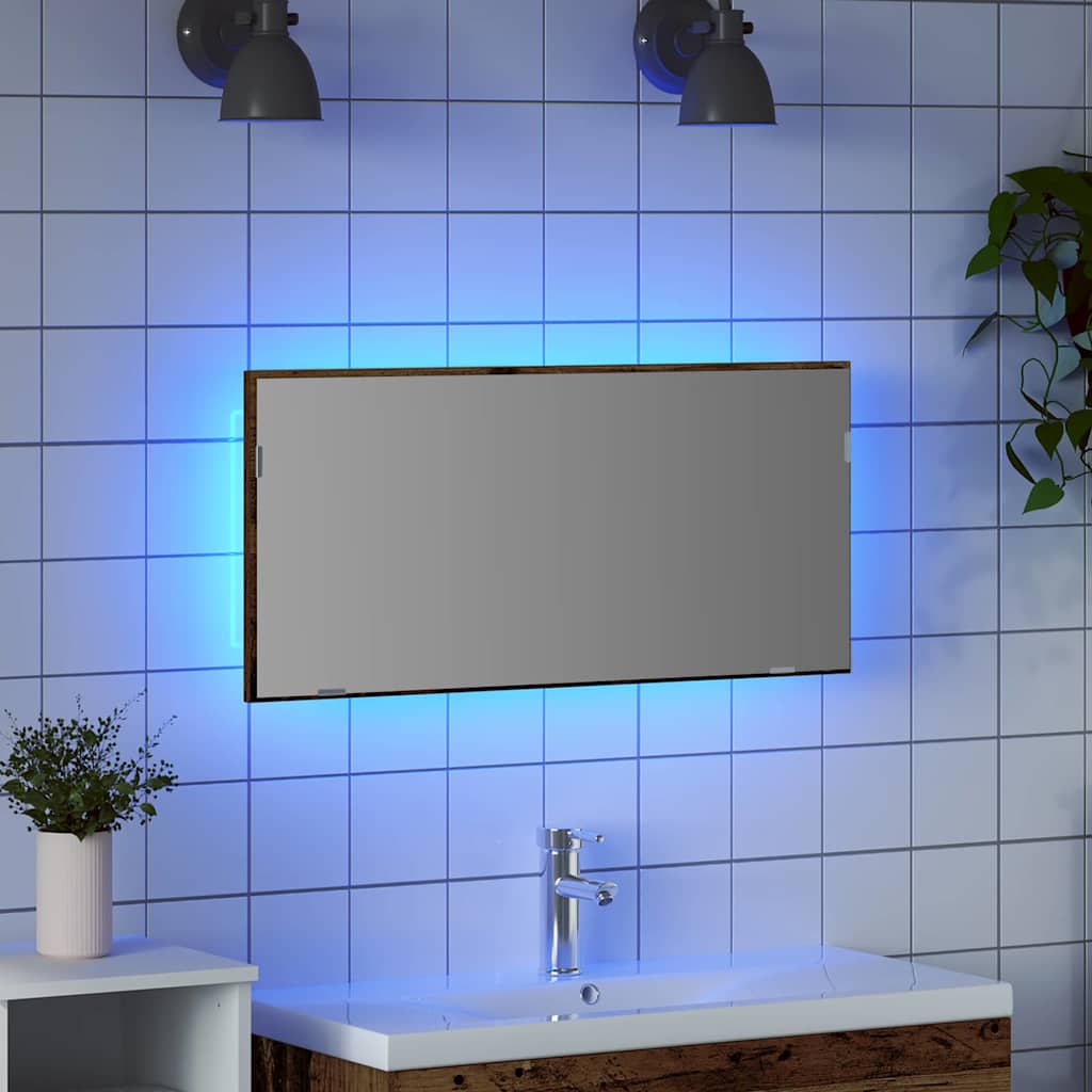 vidaXL Lustro Stare drewno 80 x 37 cm Szkło i drewno inżynieryjne