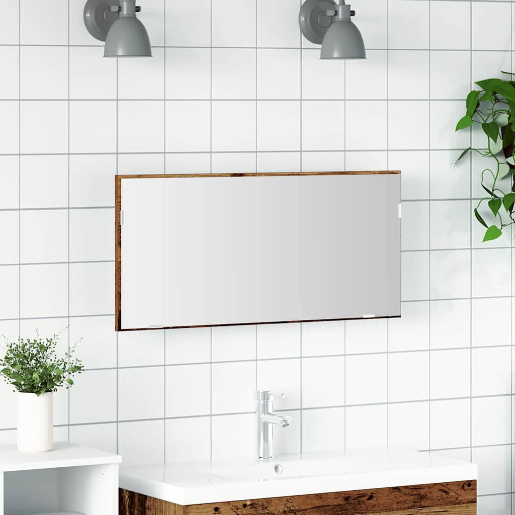 vidaXL Lustro Stare drewno 80 x 37 cm Szkło i drewno inżynieryjne
