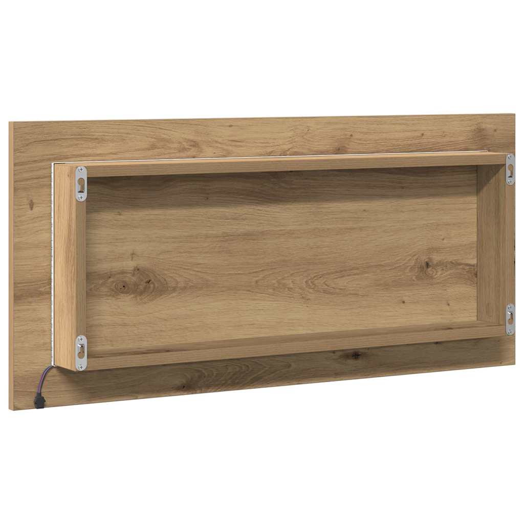 vidaXL Lustro dąb artisan 80 x 37 cm Szkło i drewno inżynieryjne