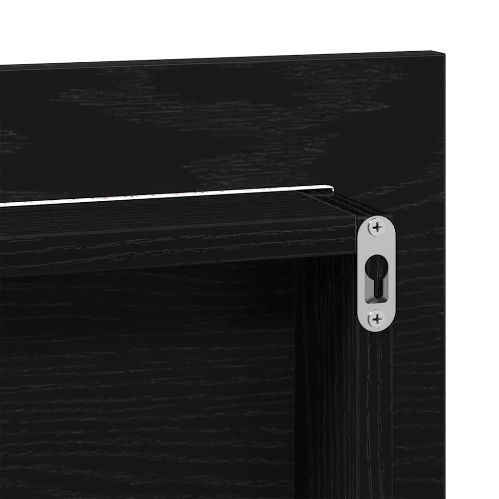 vidaXL Lustro Czarny dąb 80 x 37 cm Szkło i drewno inżynieryjne