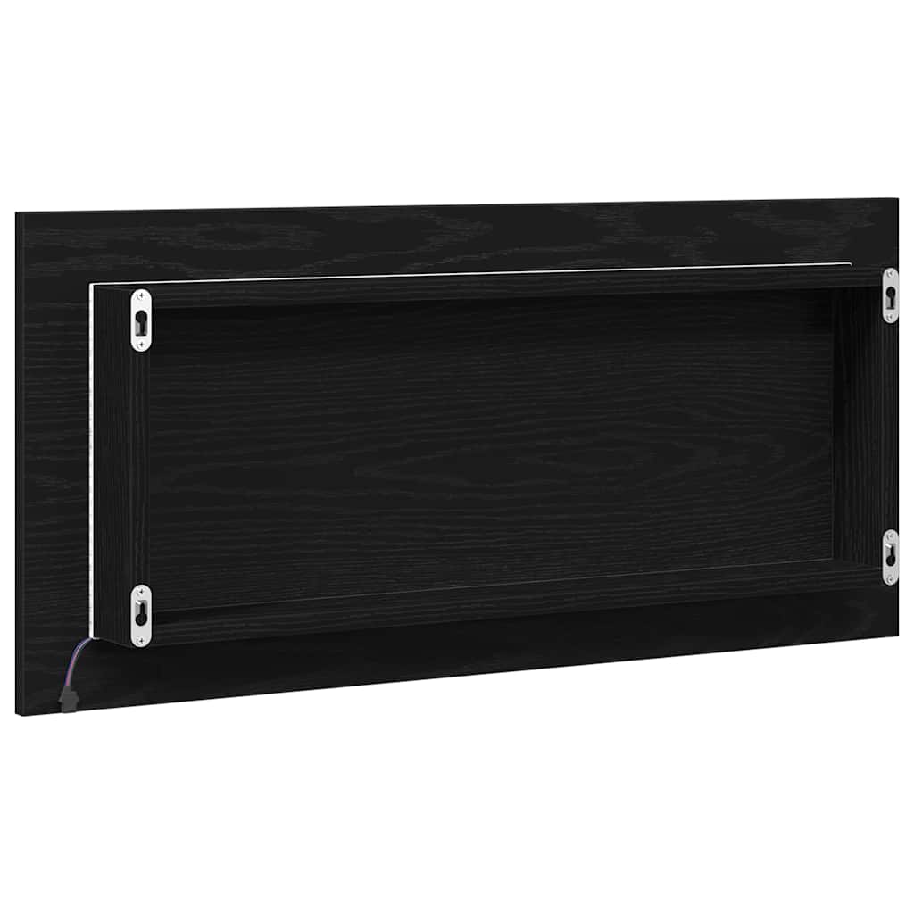 vidaXL Lustro Czarny dąb 80 x 37 cm Szkło i drewno inżynieryjne
