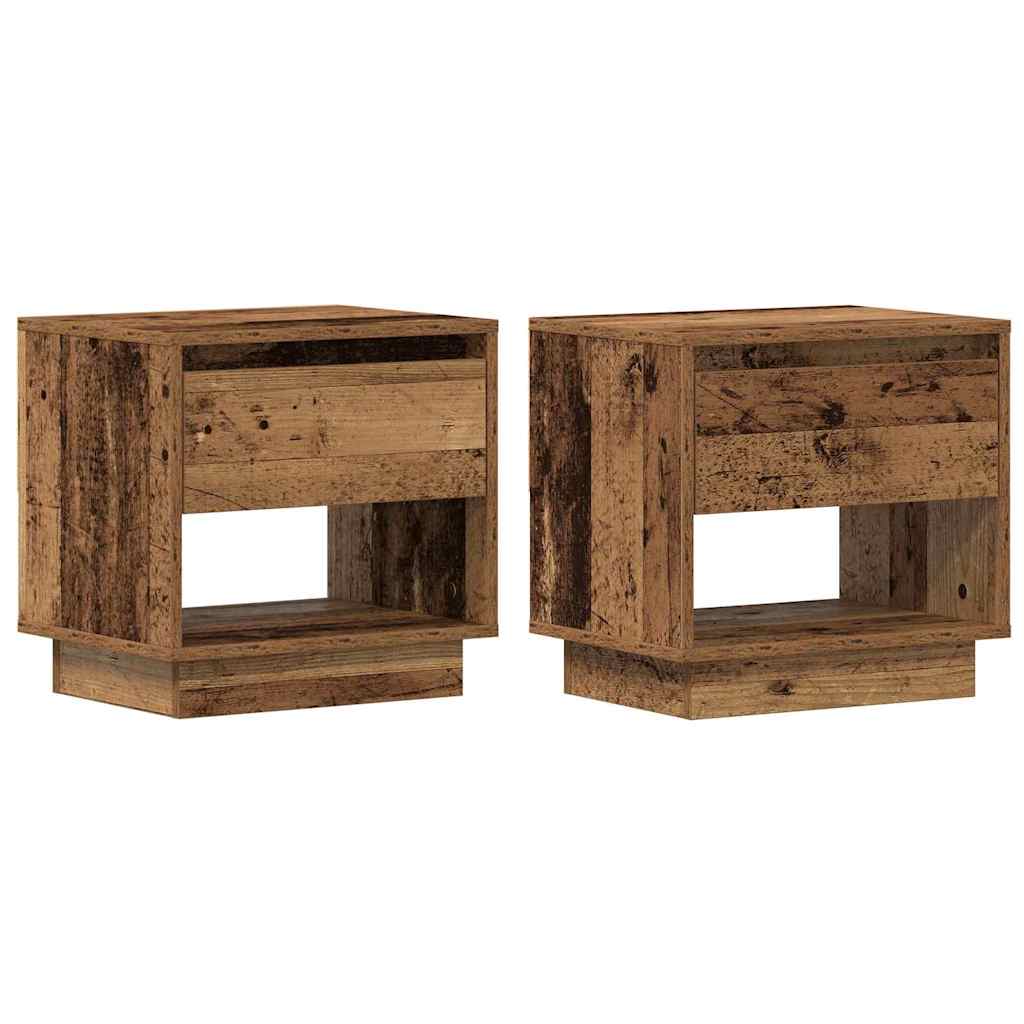 vidaXL Szafka Nocna z szufladą 2 pcs Stare drewno 45 x 34 x 44 cm