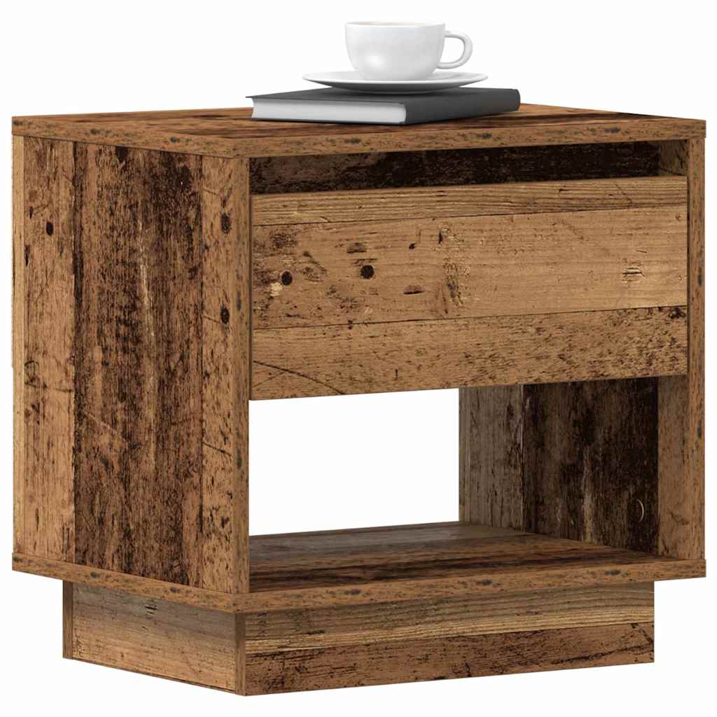vidaXL Szafka Nocna z szufladą 2 pcs Stare drewno 45 x 34 x 44 cm